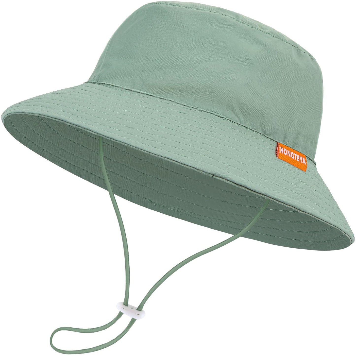 HONGTEYA Baby Sun Hat Kids Summer UPF 50+ Toddler Bucket Hat Wide Brim Adjustable Beach Hats for Boys Girls Age 0-6 Years