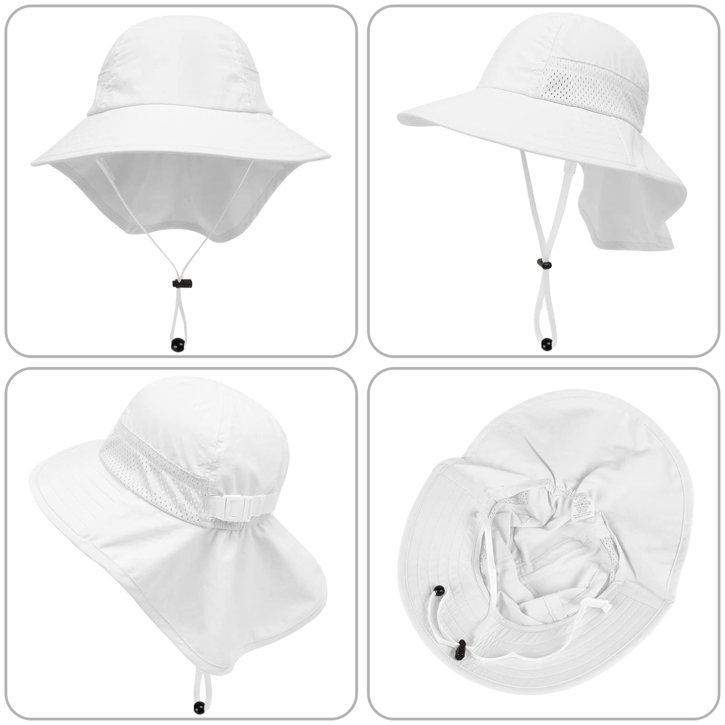 HONGTEYA Toddler Baby Sun Hat Kids Summer UPF 50+ for Boys Girls Adjustable Beach Hats with Bucket Wide Brim Age 1-7 Years