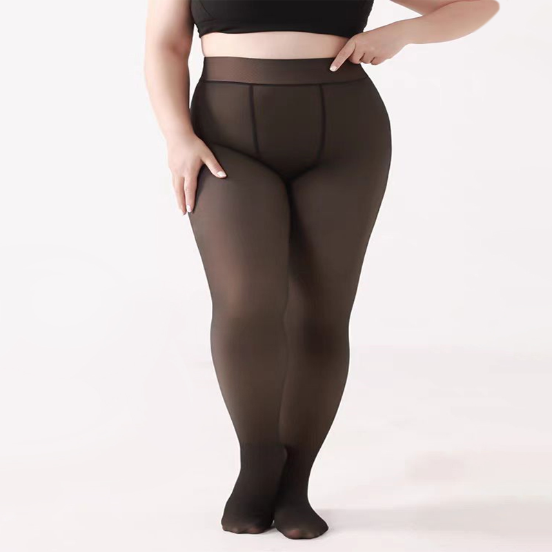 HONGTEYA Fleece Lined Tights Women Winter Thermal Leggings Pantyhose Fake Translucent Thick Warm Sheer Tights