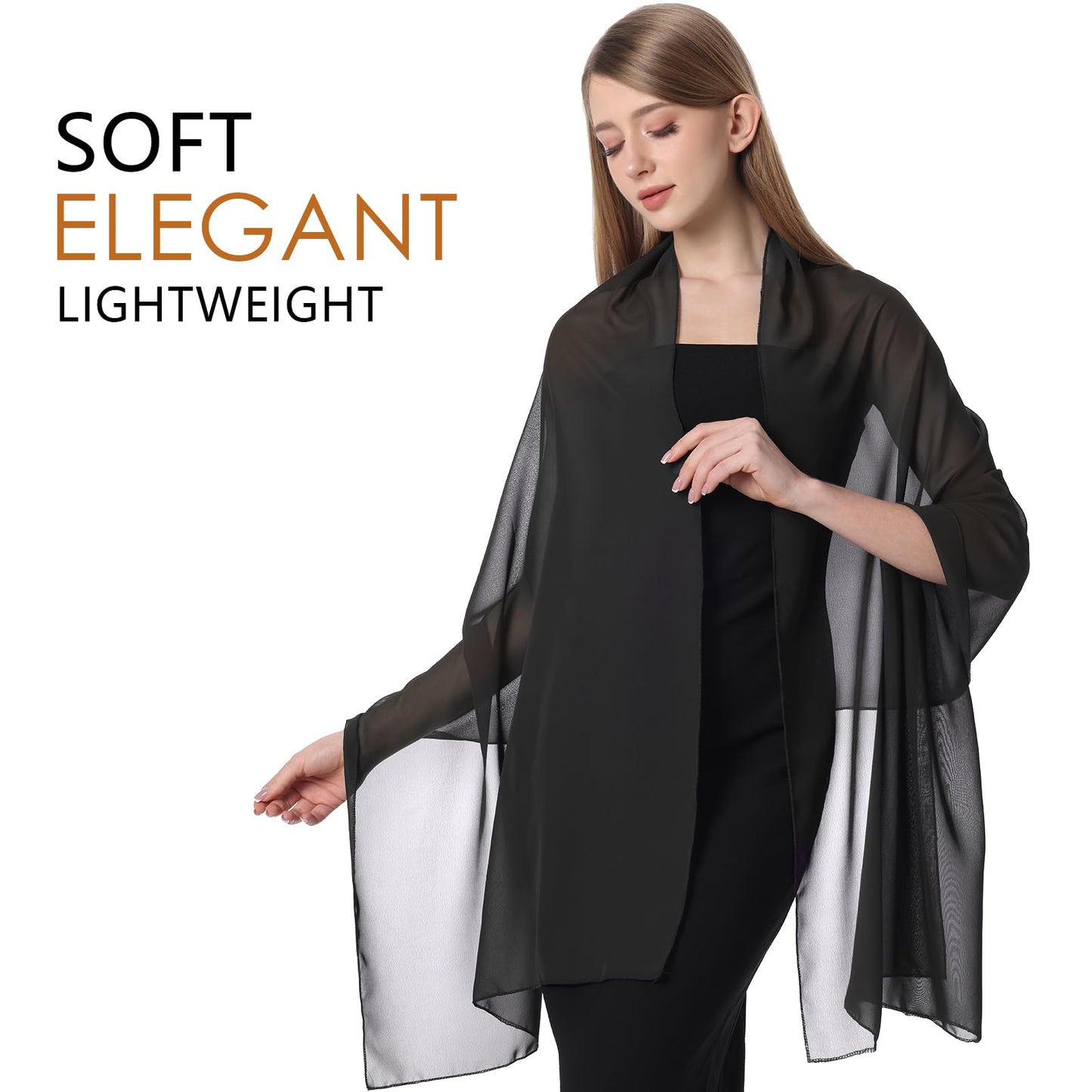 HONGTEYA Shawls and Wraps for Women Evening Dresses Soft Sheer Chiffon Scarf Wedding Party Bridesmaid Gifts