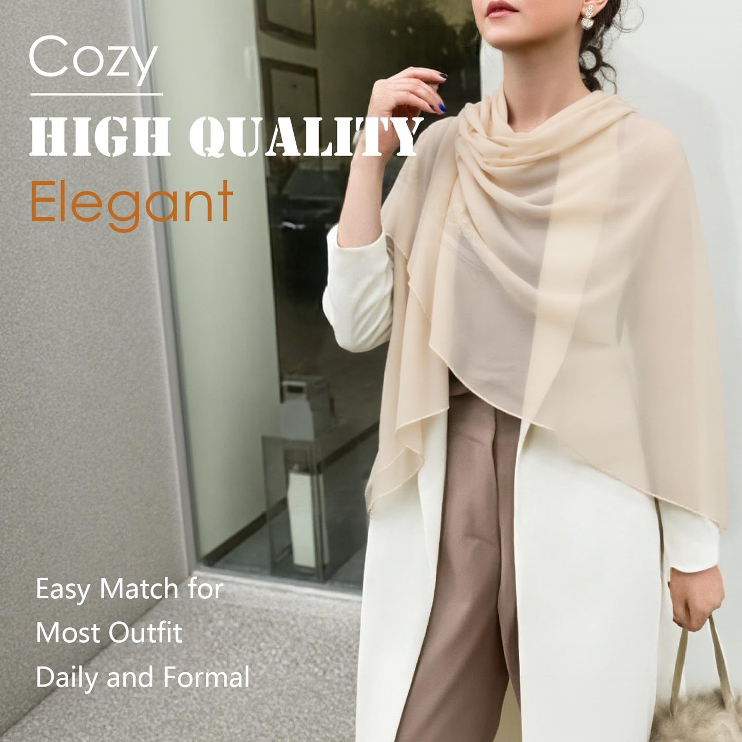 HONGTEYA Shawls and Wraps for Women Evening Dresses Soft Sheer Chiffon Scarf Wedding Party Bridesmaid Gifts