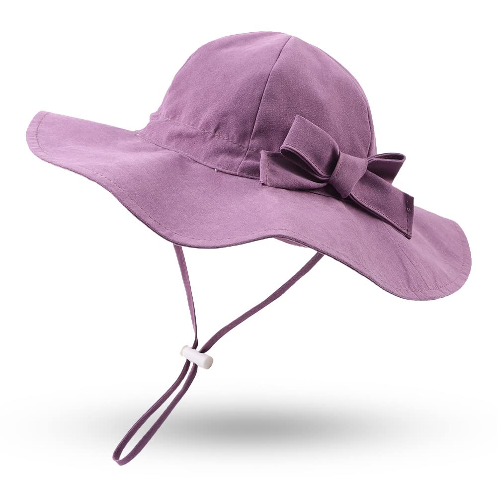 HONGTEYA Bow Baby Girls Bucket Hat Infant Toddler Summer Cap Sun Protect Kids Hat for Girls