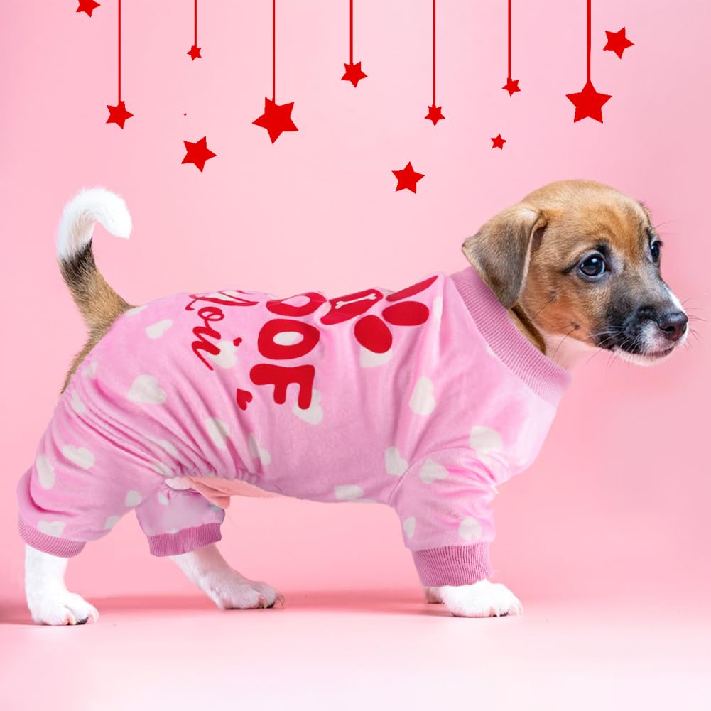 HONGTEYA Dog Easter Outfit Dog Pajamas Soft Lightweight Velvet Dog Onesie Easter Dog Clothes for Small Medium Large Pet Dogs Cats