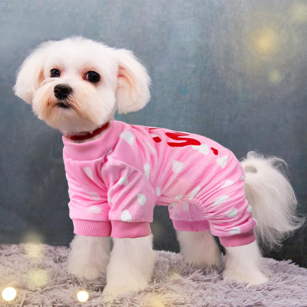 HONGTEYA Dog Easter Outfit Dog Pajamas Soft Lightweight Velvet Dog Onesie Easter Dog Clothes for Small Medium Large Pet Dogs Cats