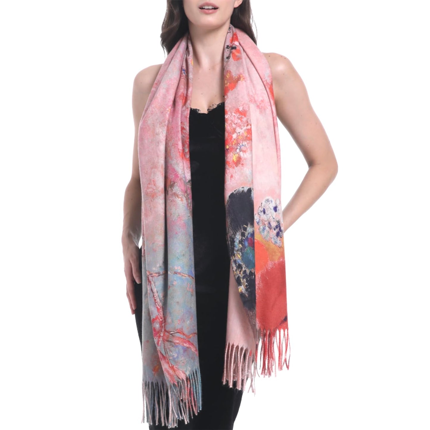 HONGTEYA Soft Cashmere Scarf Women Scarves For Women Winter Warm Large Shawl Wrap Monet Van Gogh Art Print