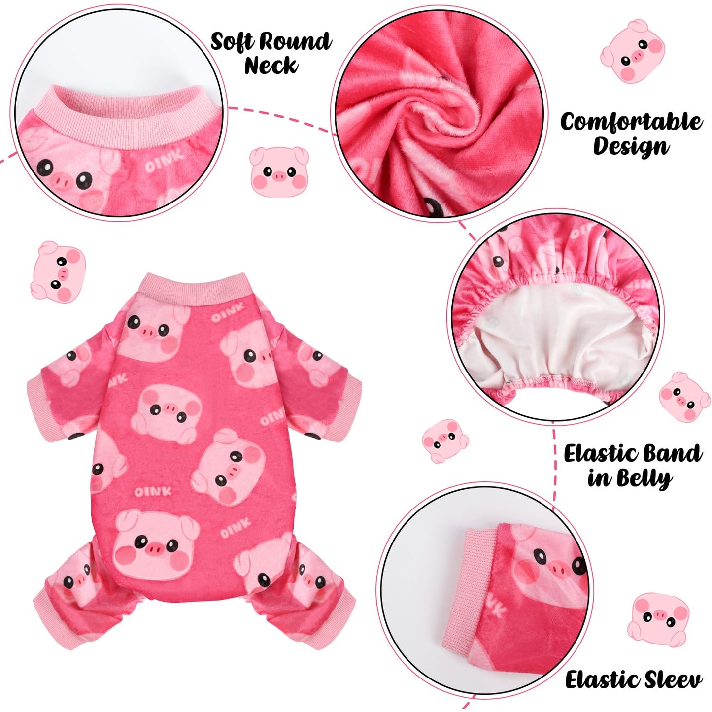 HONGTEYA Dog Easter Outfit Dog Pajamas Soft Lightweight Velvet Dog Onesie Easter Dog Clothes for Small Medium Large Pet Dogs Cats
