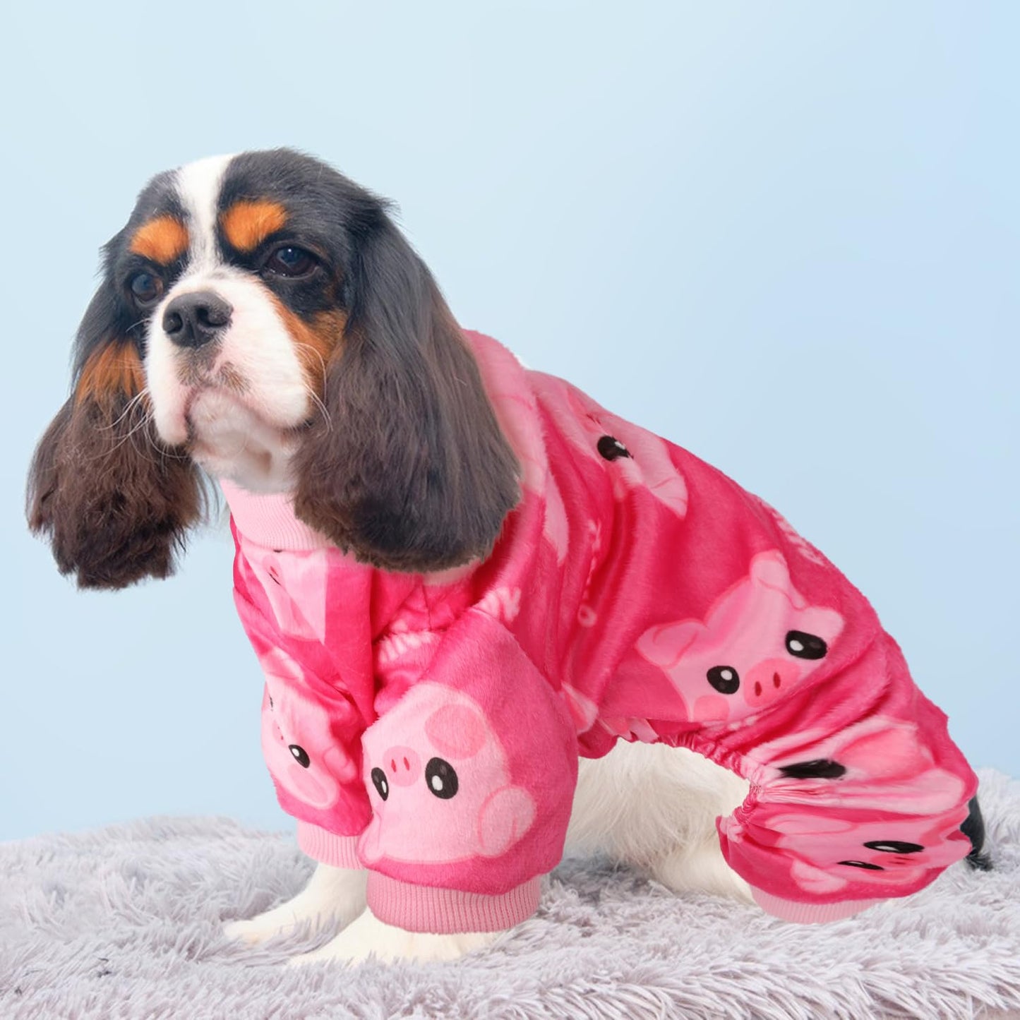HONGTEYA Dog Easter Outfit Dog Pajamas Soft Lightweight Velvet Dog Onesie Easter Dog Clothes for Small Medium Large Pet Dogs Cats