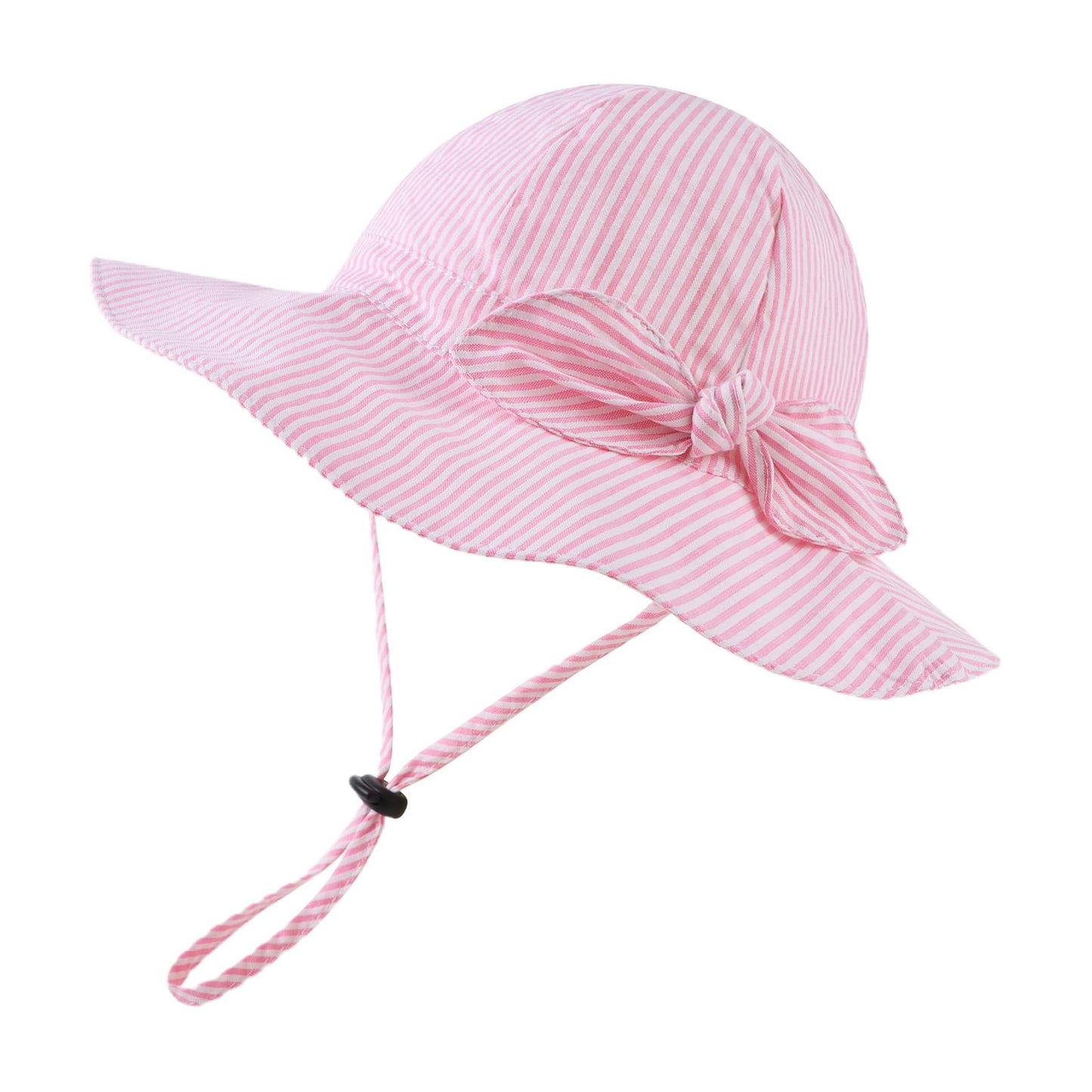 HONGTEYA Bow Baby Girls Bucket Hat Infant Toddler Summer Cap Sun Protect Kids Hat for Girls