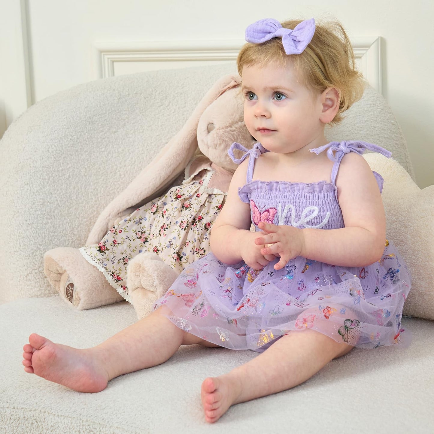 HONGTEYA Baby Girl 1st Birthday Outfit Girl First Birthday Clothes One Year Old Gifts Lace Romper Tulle Summer Newborn Dress