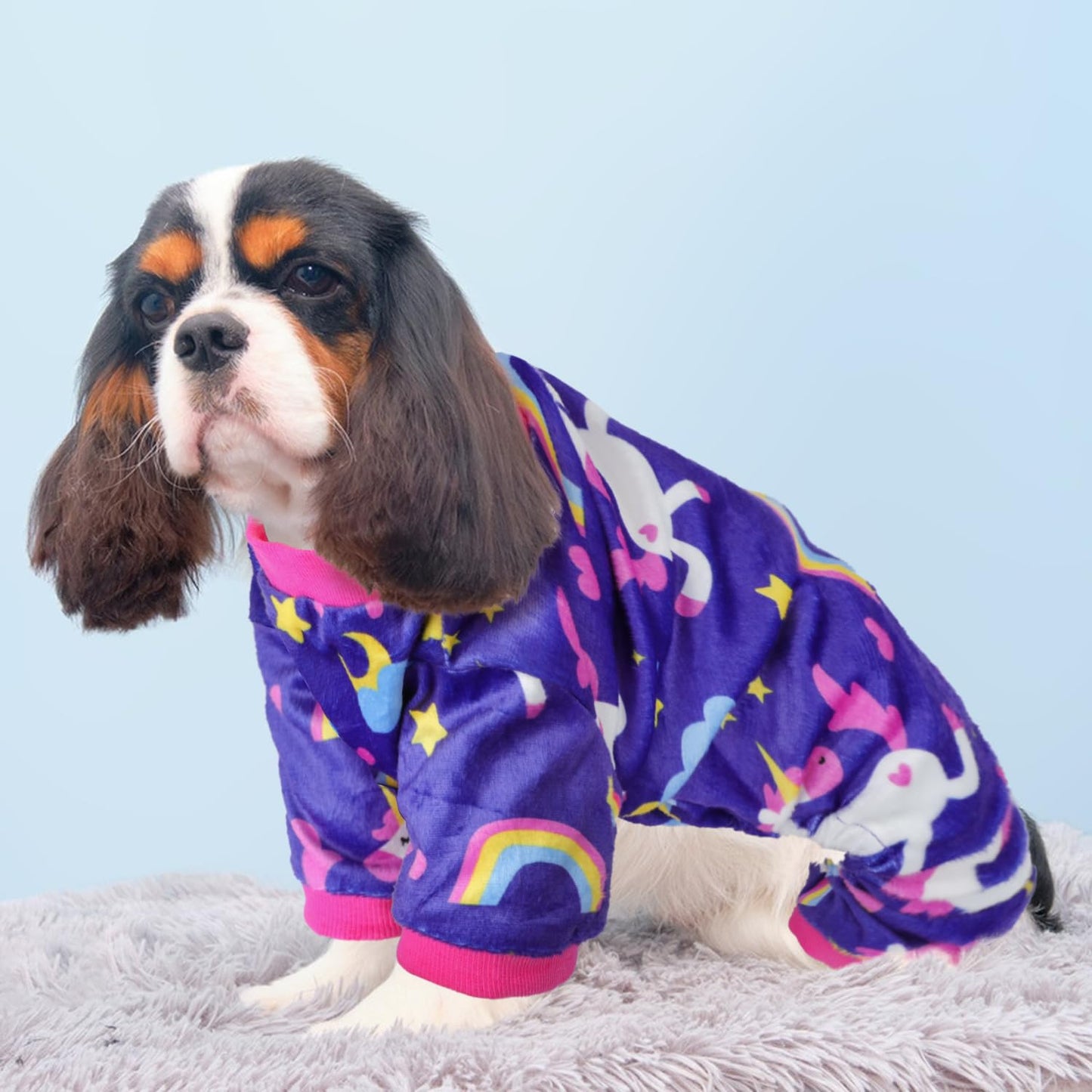 HONGTEYA Dog Easter Outfit Dog Pajamas Soft Lightweight Velvet Dog Onesie Easter Dog Clothes for Small Medium Large Pet Dogs Cats