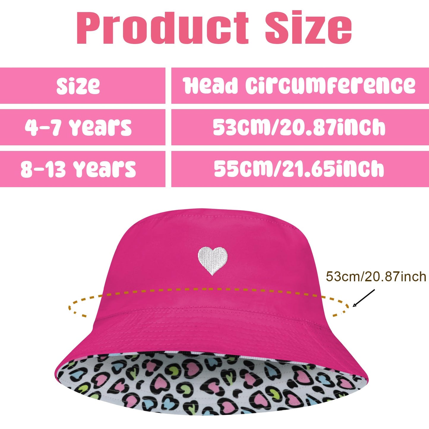 HONGTEYA Kids Sun Hat UPF 50+ Double Side Bucket Hats for Boys Girls Summer Sun Protection Wide Brim Unisex Beach Outdoor