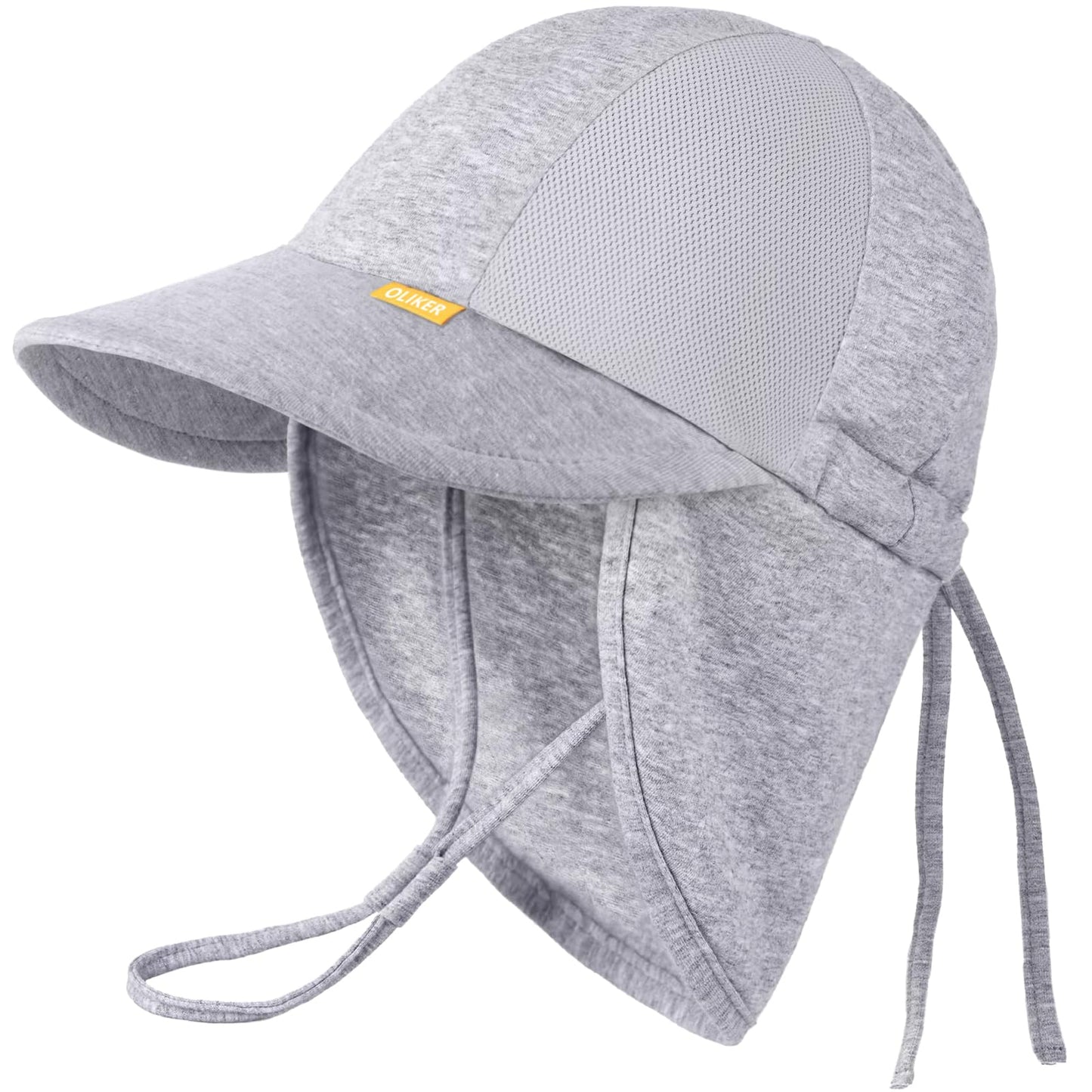 HONGTEYA Baby Sun Hat with Breathable Mesh, UPF 50+ Cotton Adjusrtable Unisex Toddler Sun Hat for Summer Beach Swim