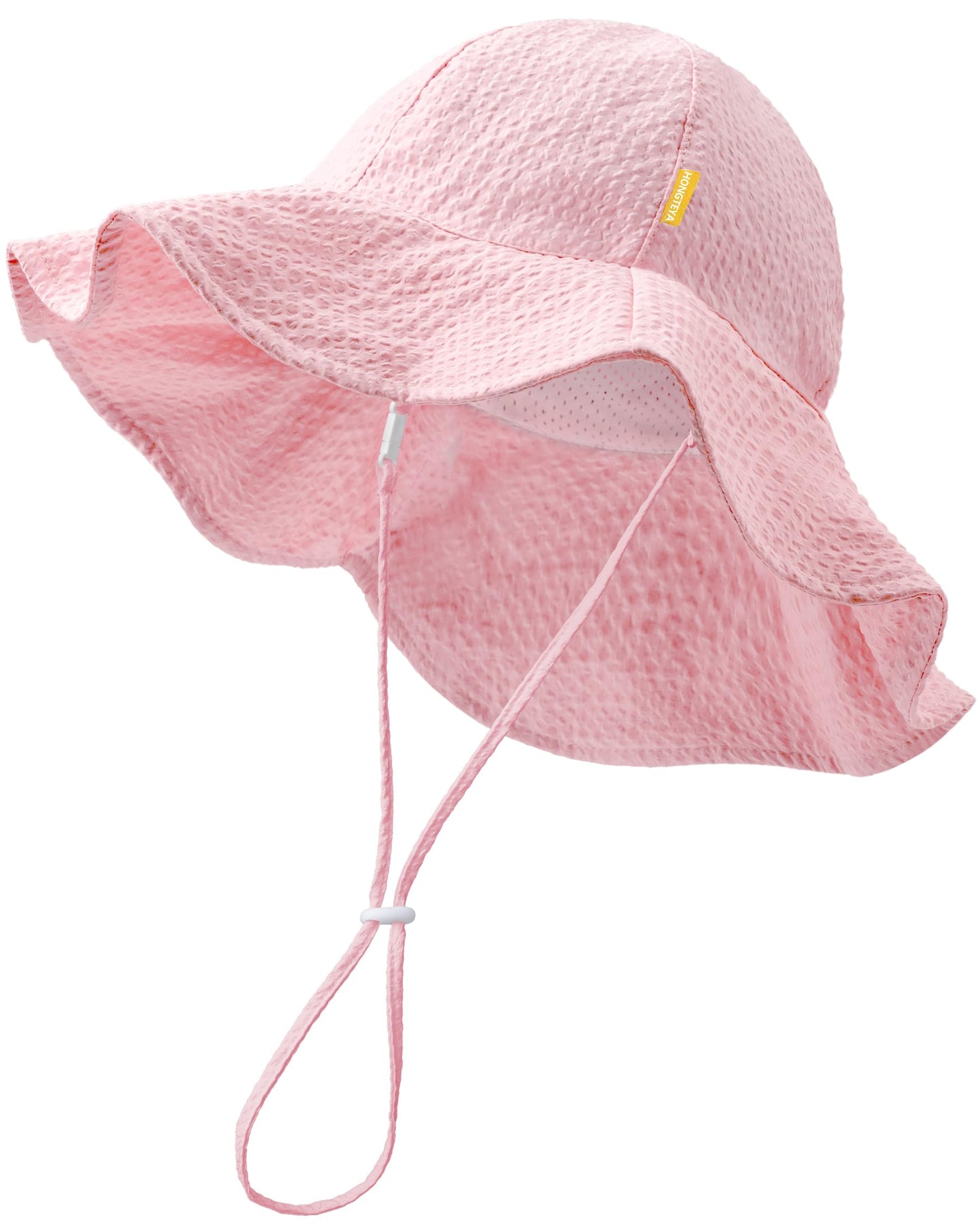 HONGTEYA Baby Sun Hat Toddler Girl Beach Hat Adjustable Outdoor Summer Hat UPF 50+ Sun Protection Wide Brim Infant Kids