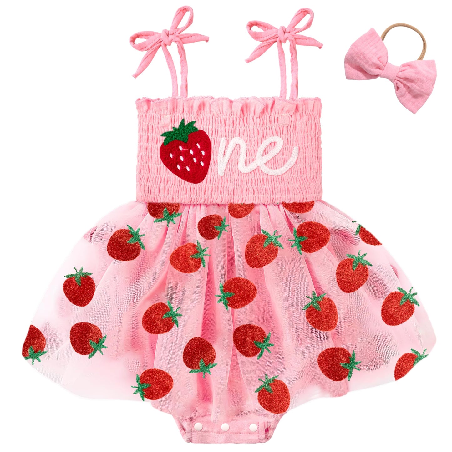 HONGTEYA Baby Girl 1st Birthday Outfit Girl First Birthday Clothes One Year Old Gifts Lace Romper Tulle Summer Newborn Dress