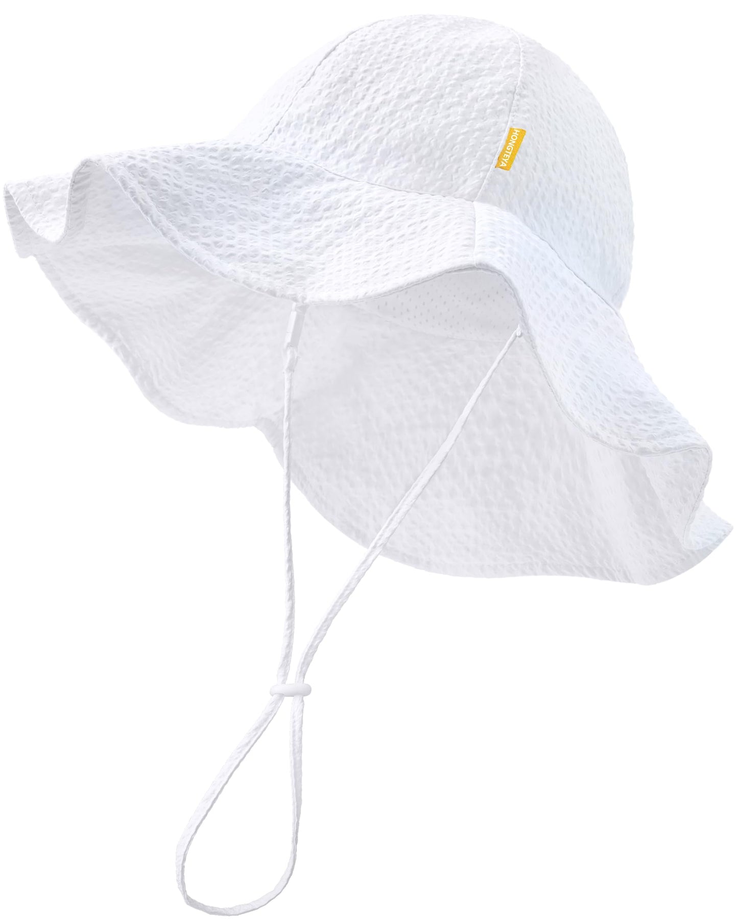 HONGTEYA Baby Sun Hat Toddler Girl Beach Hat Adjustable Outdoor Summer Hat UPF 50+ Sun Protection Wide Brim Infant Kids