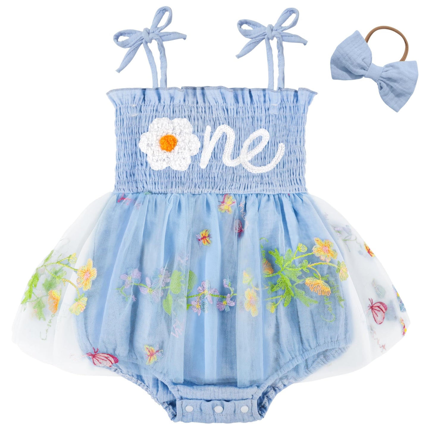 HONGTEYA Baby Girl 1st Birthday Outfit Girl First Birthday Clothes One Year Old Gifts Lace Romper Tulle Summer Newborn Dress