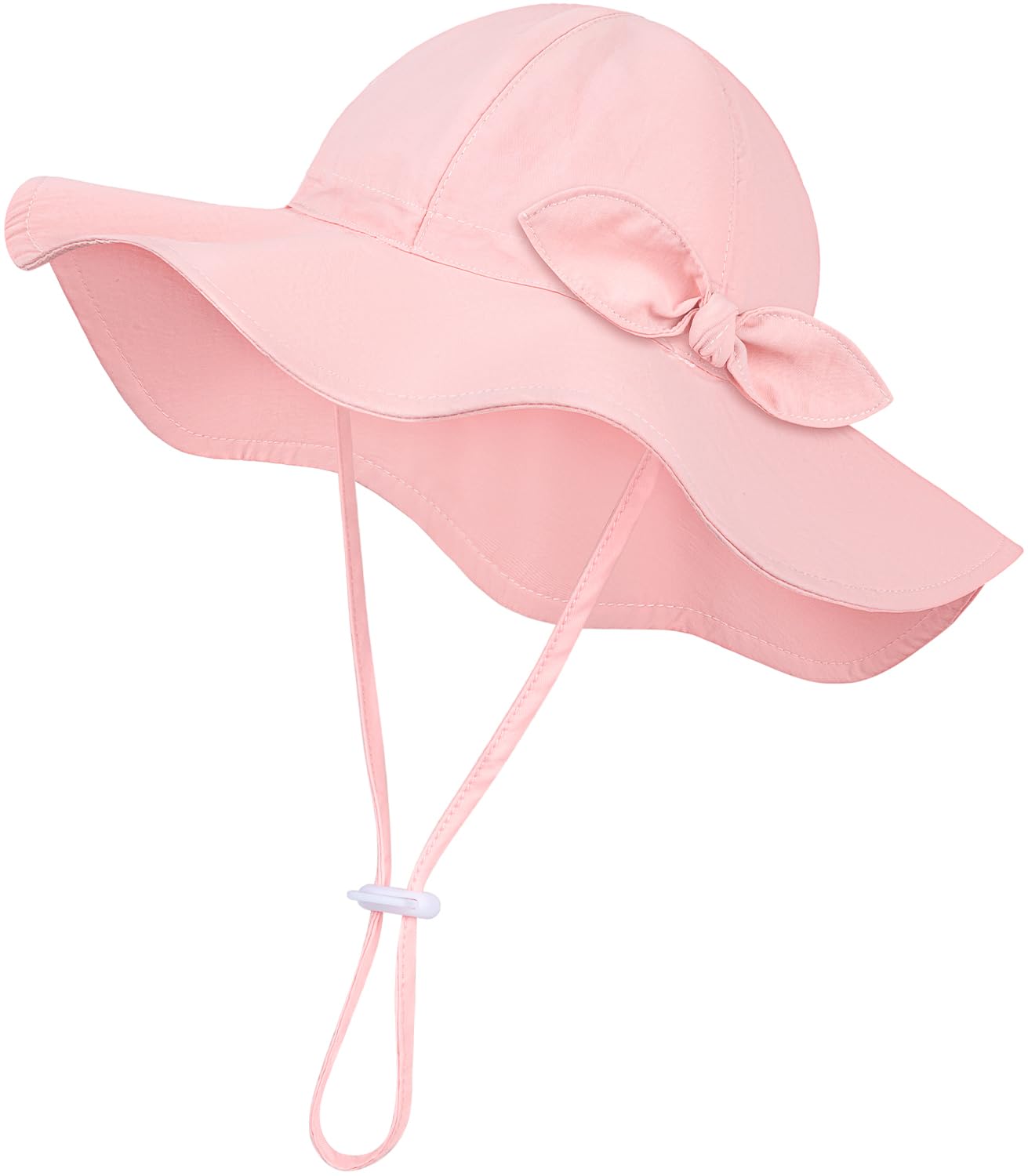 HONGTEYA Baby Sun Hat Toddler Girl Beach Hat Adjustable Outdoor Summer Hat UPF 50+ Sun Protection Wide Brim Infant Kids