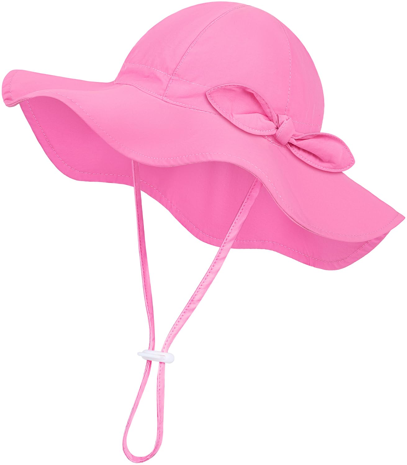 HONGTEYA Baby Sun Hat Toddler Girl Beach Hat Adjustable Outdoor Summer Hat UPF 50+ Sun Protection Wide Brim Infant Kids