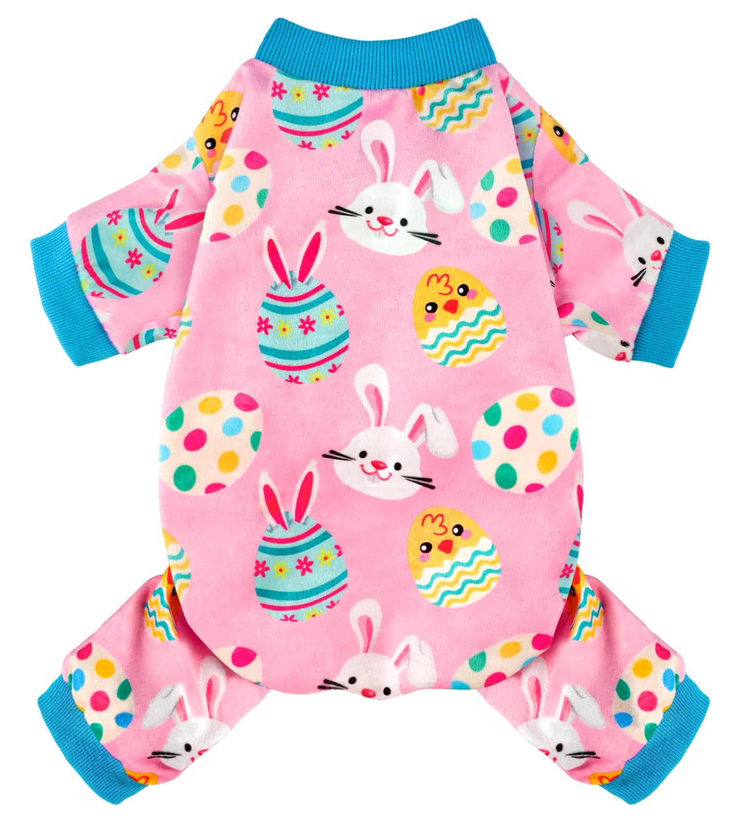 HONGTEYA Dog Easter Outfit Dog Pajamas Soft Lightweight Velvet Dog Onesie Easter Dog Clothes for Small Medium Large Pet Dogs Cats