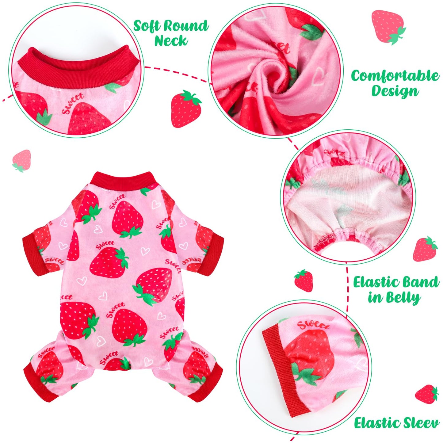 HONGTEYA Dog Easter Outfit Dog Pajamas Soft Lightweight Velvet Dog Onesie Easter Dog Clothes for Small Medium Large Pet Dogs Cats