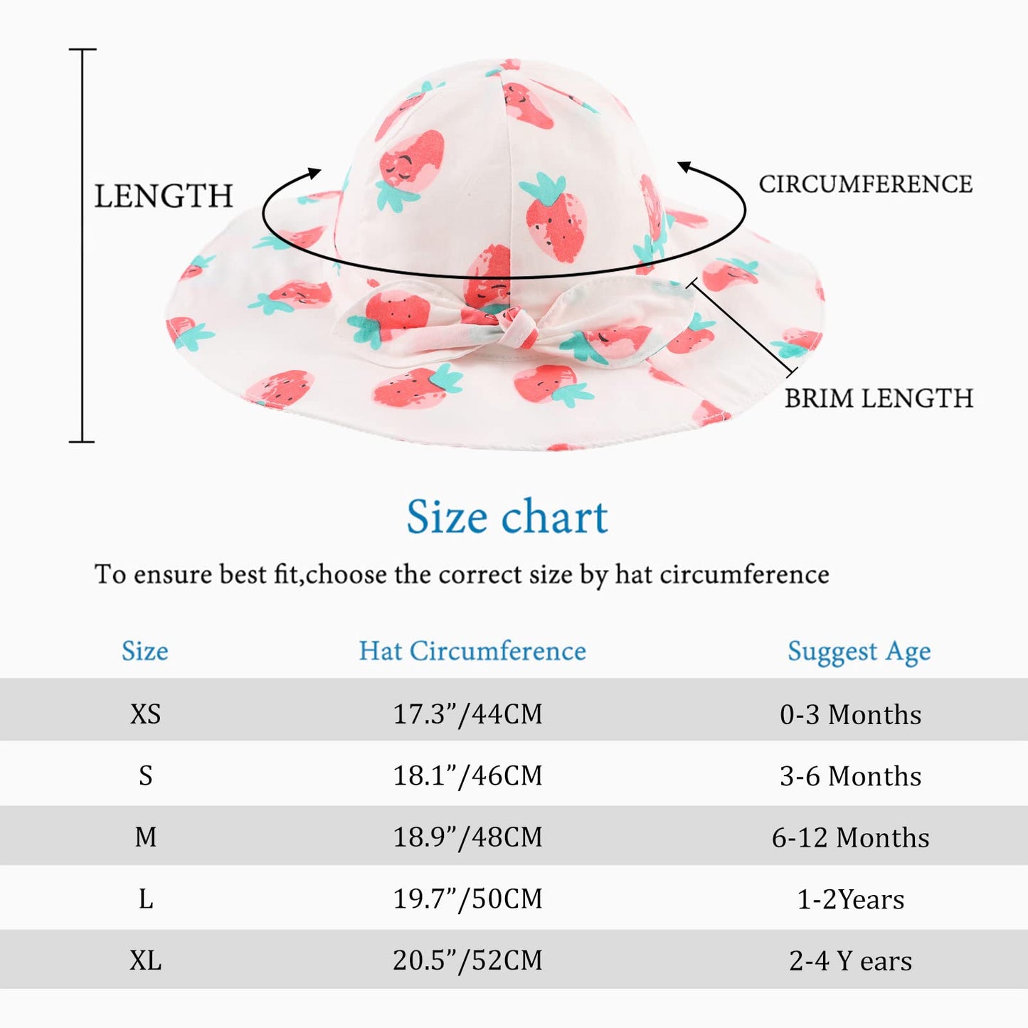 HONGTEYA Bow Baby Girls Bucket Hat Infant Toddler Summer Cap Sun Protect Kids Hat for Girls