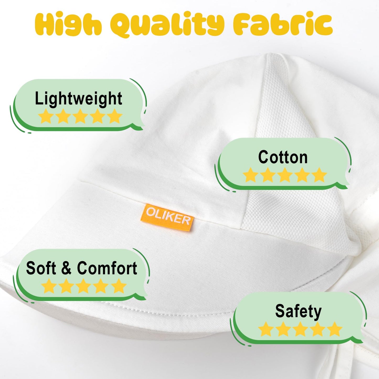 HONGTEYA Baby Sun Hat with Breathable Mesh, UPF 50+ Cotton Adjusrtable Unisex Toddler Sun Hat for Summer Beach Swim