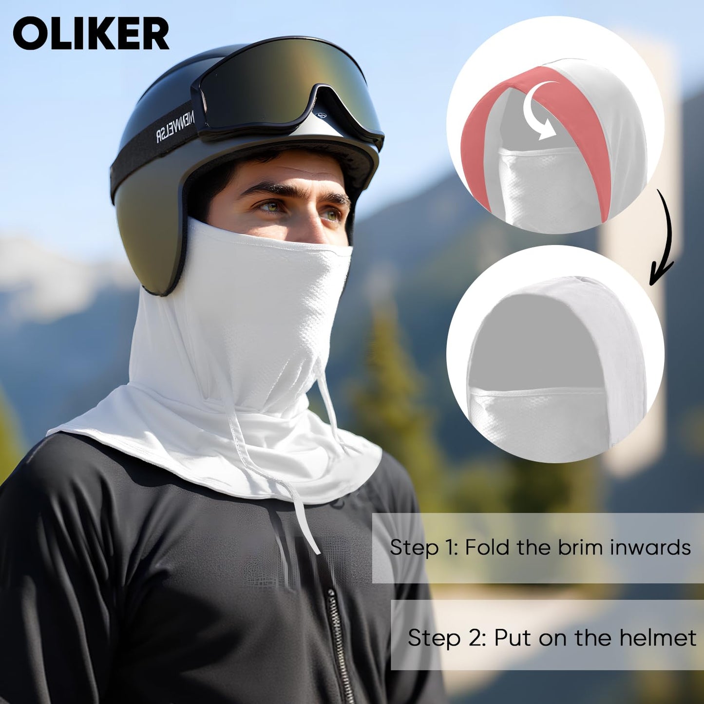 HONGTEYA Summer Balaclava Ski Mask with Breathable Mask, Sun UV Protection Hood for Men & Women Fishing Cycling Running