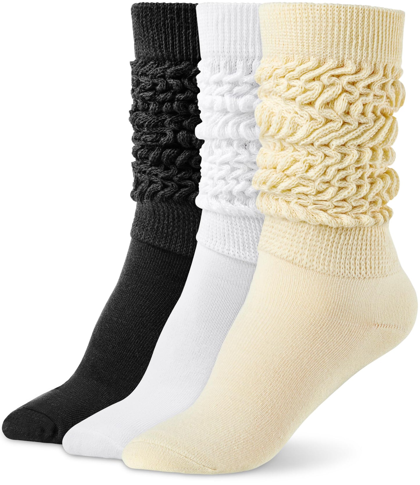 HONGTEYA Slouchy Socks for Women Slouch Scrunch Knee High Boot Socks Soft Long Socks Cozy Crew Socks Leg Warmers