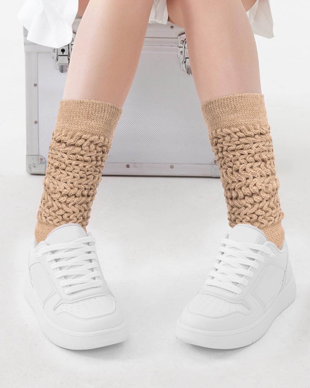 HONGTEYA Slouchy Socks for Women Slouch Scrunch Knee High Boot Socks Soft Long Socks Cozy Crew Socks Leg Warmers