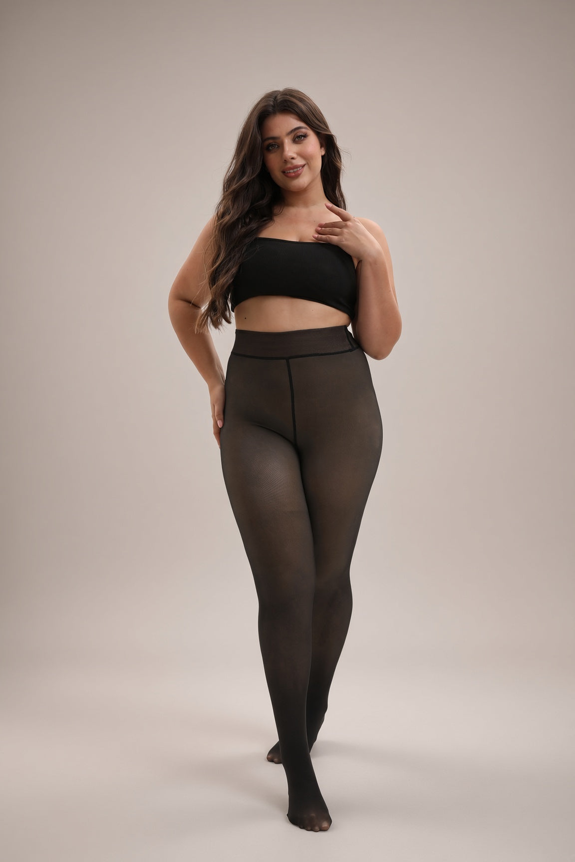 Black Sheer Thermal Tights