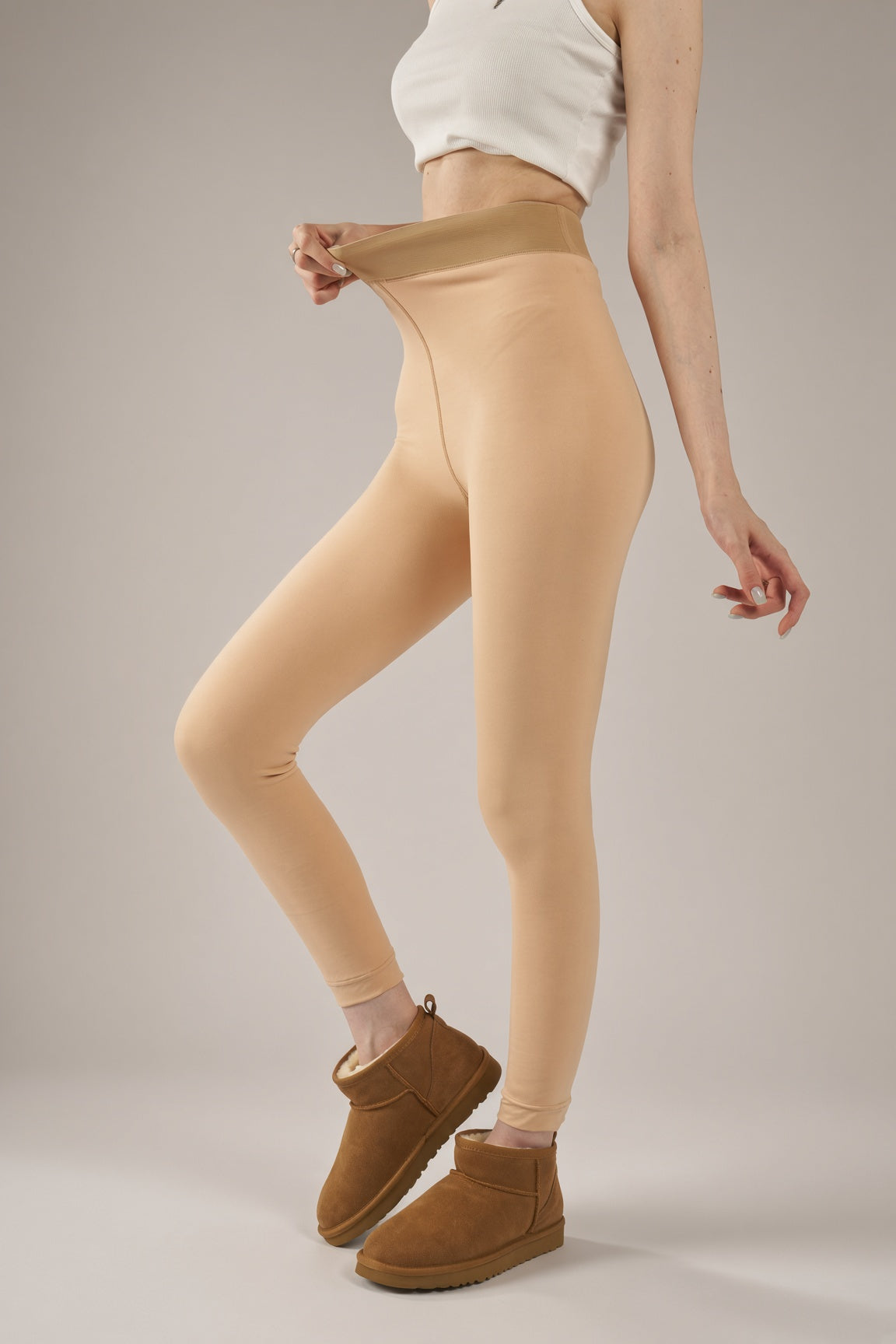 Nude Thermal Footless Tights