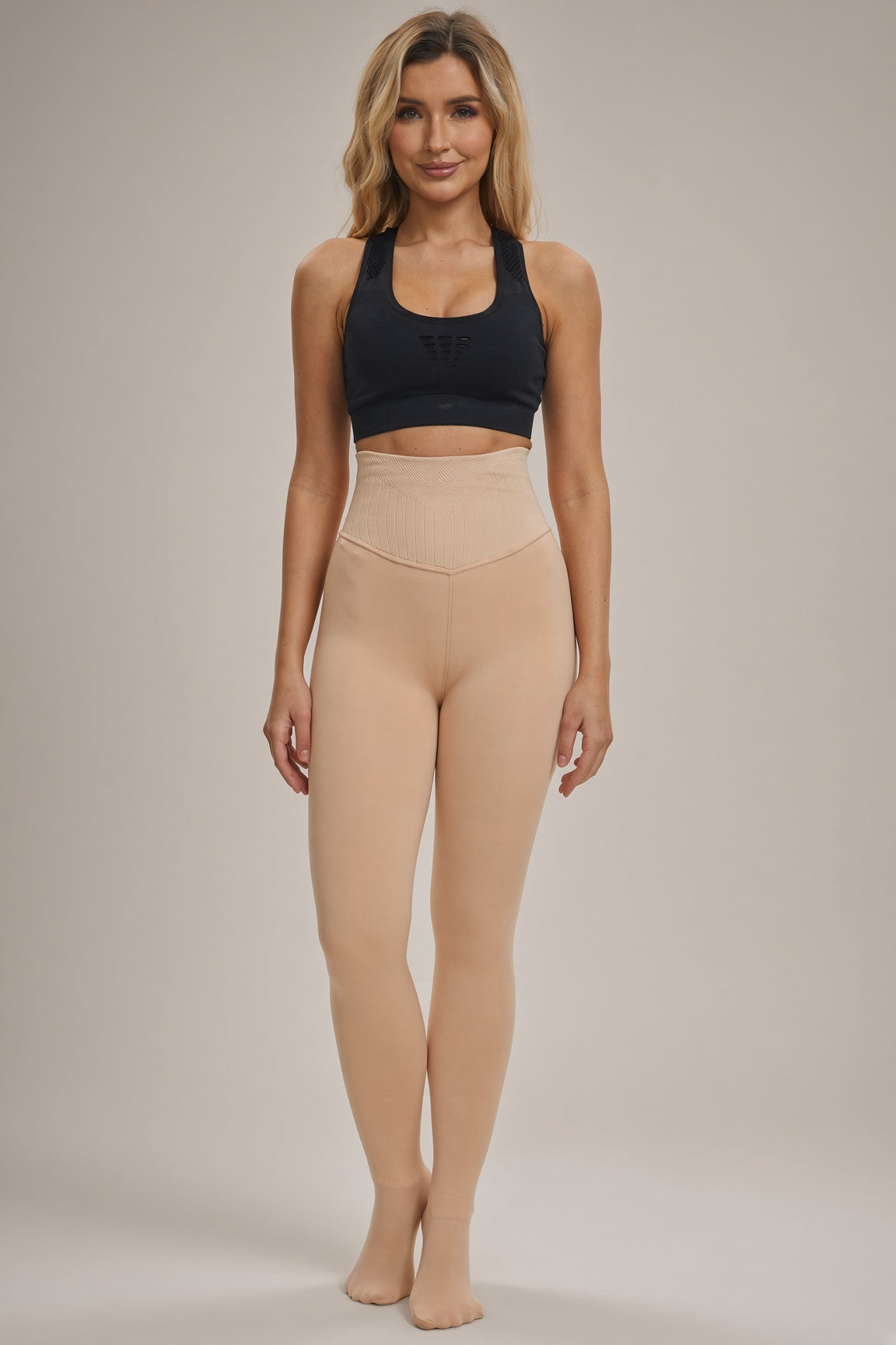 Nude V-Waist Thermal Tights