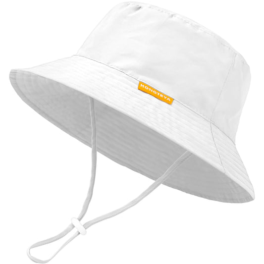 HONGTEYA Baby Sun Hat Kids Summer UPF 50+ Toddler Bucket Hat Wide Brim Adjustable Beach Hats for Boys Girls Age 0-6 Years