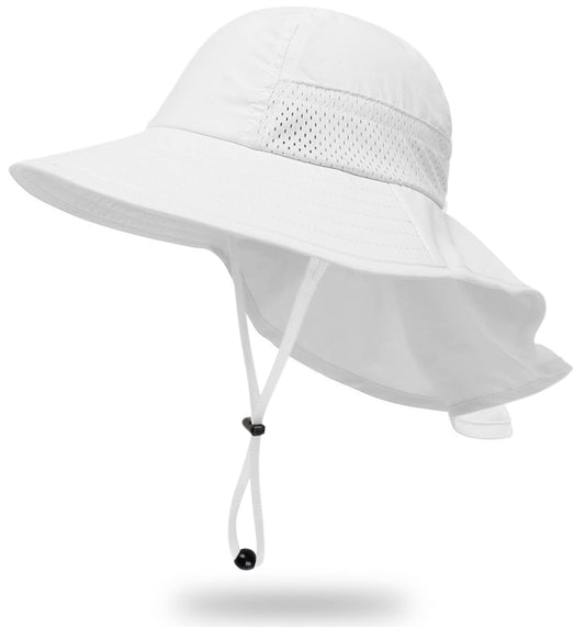 HONGTEYA Toddler Baby Sun Hat Kids Summer UPF 50+ for Boys Girls Adjustable Beach Hats with Bucket Wide Brim Age 1-7 Years