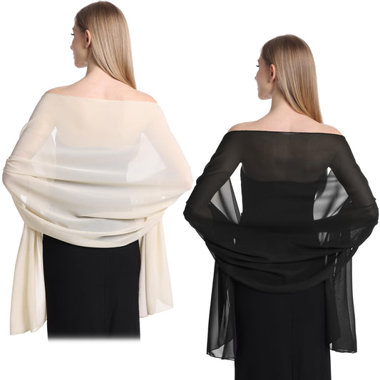 HONGTEYA Shawls and Wraps for Women Evening Dresses Soft Sheer Chiffon Scarf Wedding Party Bridesmaid Gifts