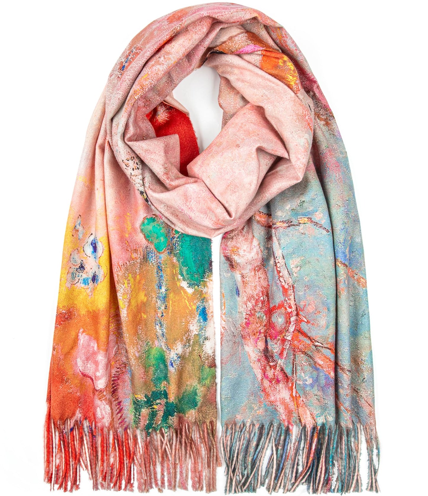HONGTEYA Soft Cashmere Scarf Women Scarves For Women Winter Warm Large Shawl Wrap Monet Van Gogh Art Print