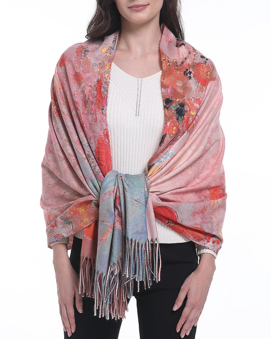 HONGTEYA Soft Cashmere Scarf Women Scarves For Women Winter Warm Large Shawl Wrap Monet Van Gogh Art Print