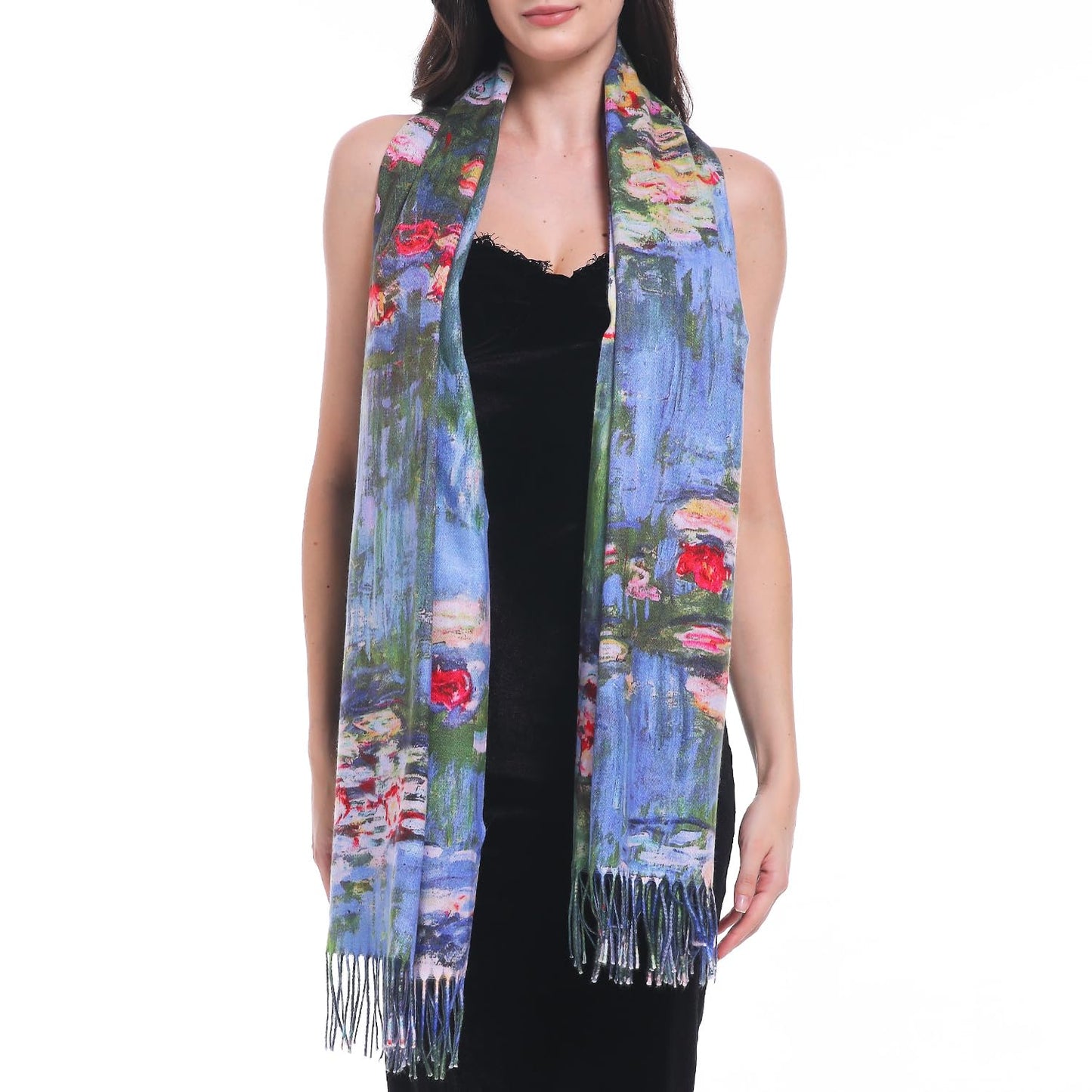 HONGTEYA Soft Cashmere Scarf Women Scarves For Women Winter Warm Large Shawl Wrap Monet Van Gogh Art Print
