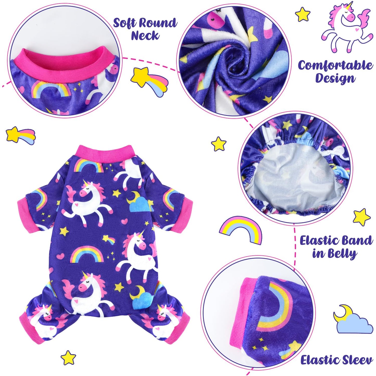 HONGTEYA Dog Easter Outfit Dog Pajamas Soft Lightweight Velvet Dog Onesie Easter Dog Clothes for Small Medium Large Pet Dogs Cats