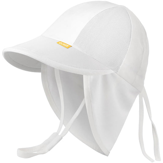 HONGTEYA Baby Sun Hat with Breathable Mesh, UPF 50+ Cotton Adjusrtable Unisex Toddler Sun Hat for Summer Beach Swim
