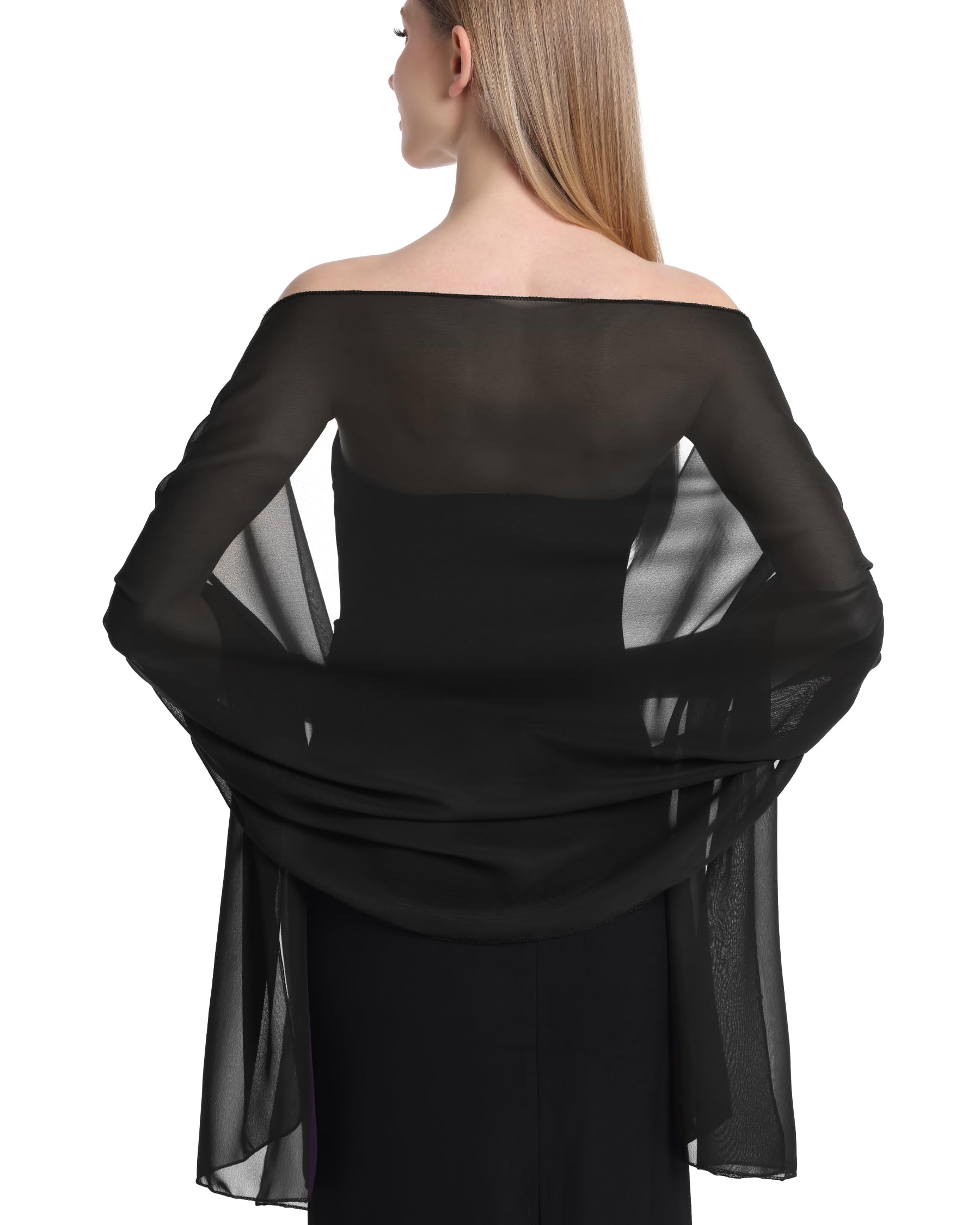 HONGTEYA Shawls and Wraps for Women Evening Dresses Soft Sheer Chiffon HONGTEYA Shawls and Wraps for Women Evening Dresses Soft Sheer Chiffon