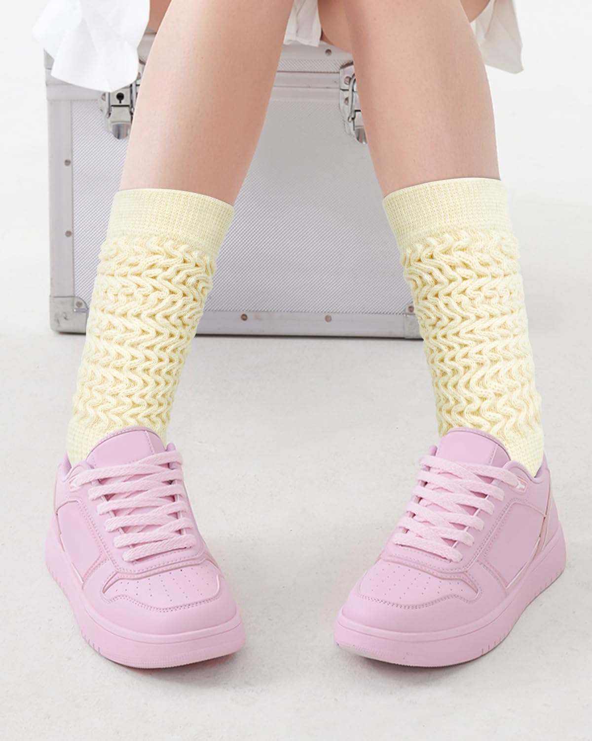 HONGTEYA Slouchy Socks for Women Slouch Scrunch Knee High Boot Socks Soft Long Socks Cozy Crew Socks Leg Warmers