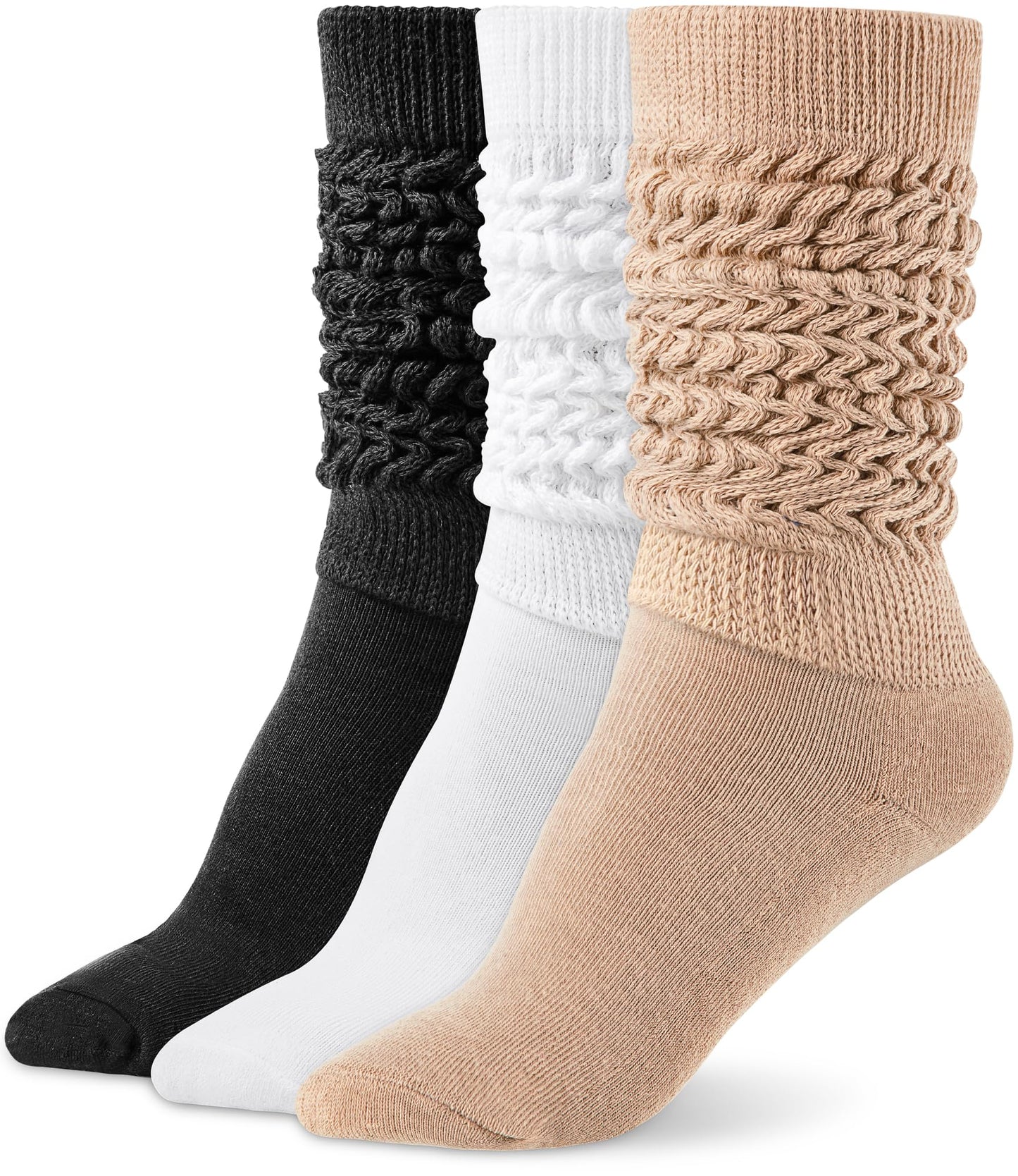 HONGTEYA Slouchy Socks for Women Slouch Scrunch Knee High Boot Socks Soft Long Socks Cozy Crew Socks Leg Warmers