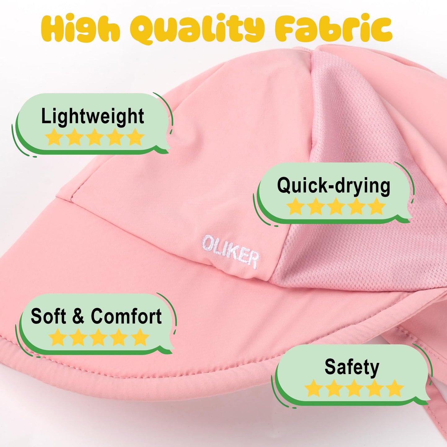 HONGTEYA Baby Sun Hat with Breathable Mesh,UPF50+ Quick Drying Unisex Baby Toddler Sun Hat for Summer Outdoor Beach