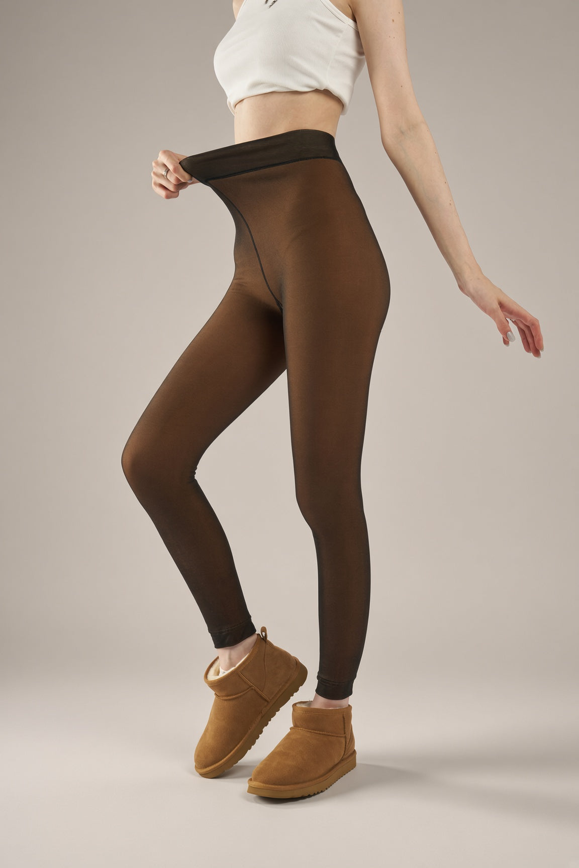 Honey Thermal Footless Tights