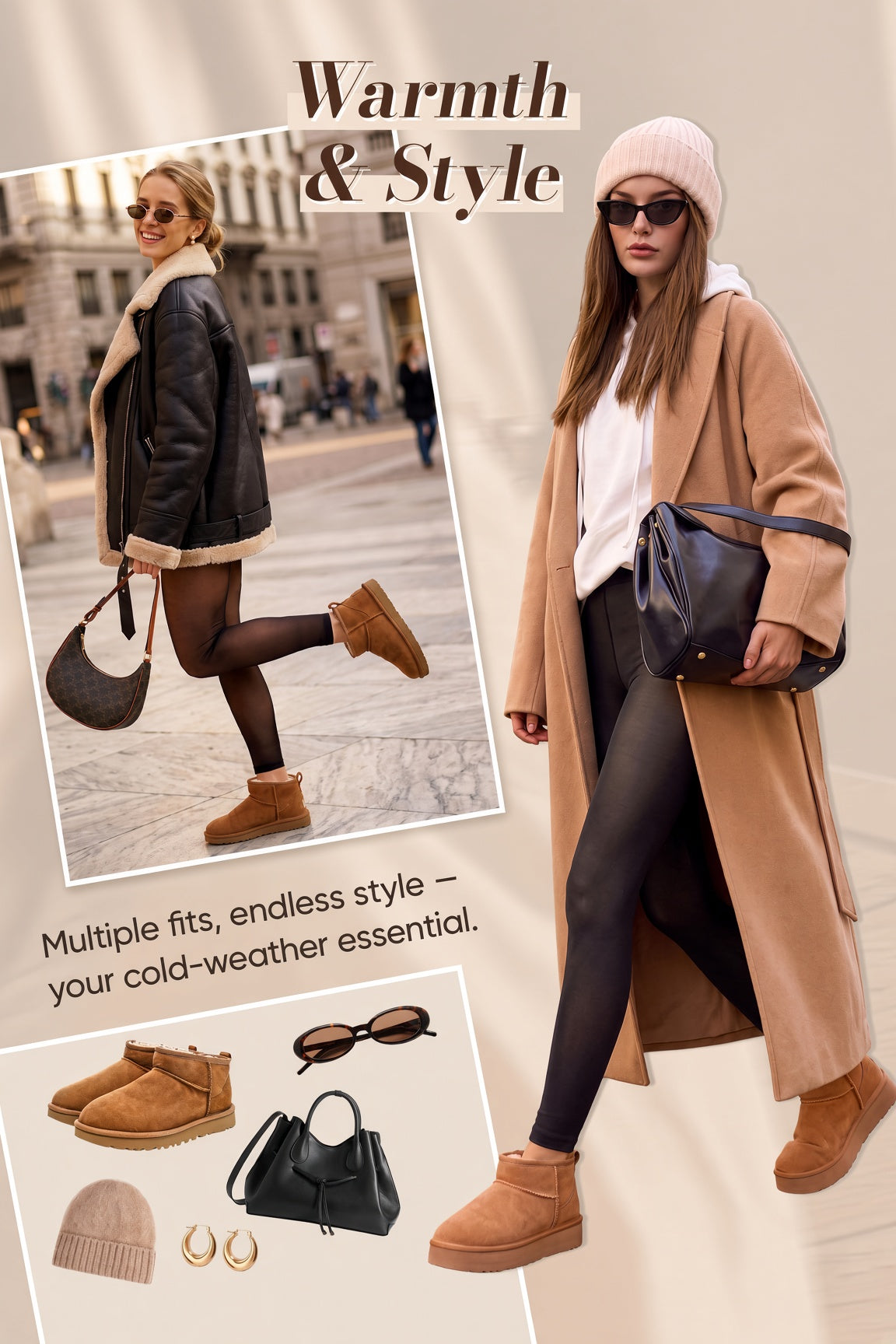 Caramel Thermal Footless Tights