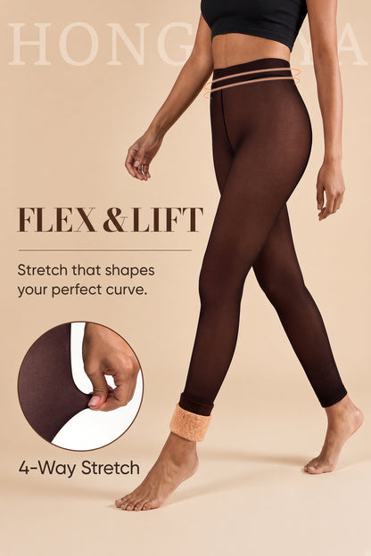 Caramel Thermal Footless Tights