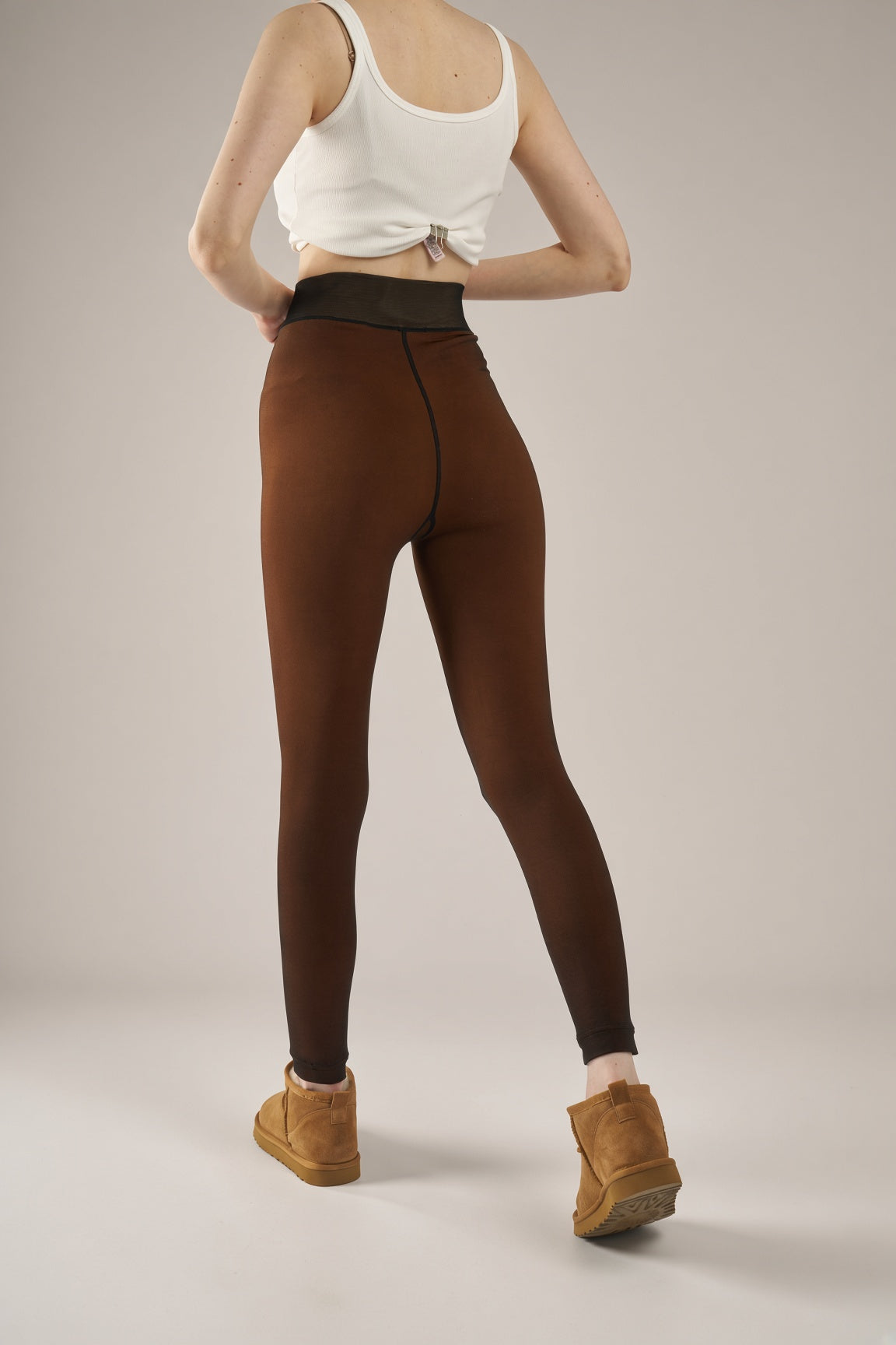 Caramel Thermal Footless Tights