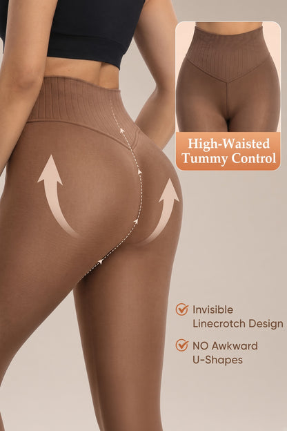 Coffee V-Waist Thermal Tights