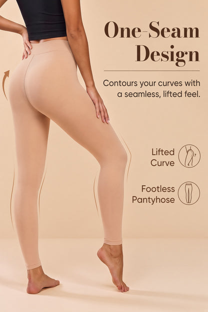 Nude Thermal Footless Tights